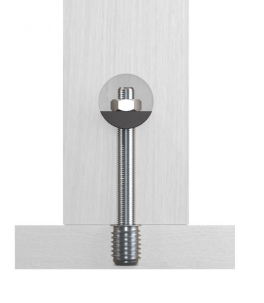 Befestigung eines Holzpfahls an einer Holzstufe – an einem chemischen Anker ZM2 ND2